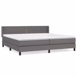 vidaXL Giroletto a Molle con Materasso Grgio 200x200 cm in Similpelle - Vista aggiuntiva 2