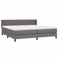 vidaXL Giroletto a Molle con Materasso Grgio 200x200 cm in Similpelle - Vista aggiuntiva 3