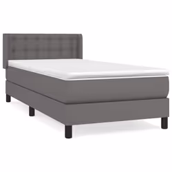 vidaXL Giroletto a Molle con Materasso Grgio 80x200 cm in Similpelle - Vista aggiuntiva 2