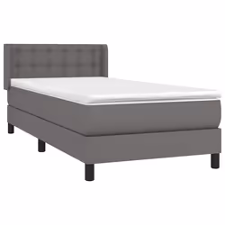 vidaXL Giroletto a Molle con Materasso Grgio 80x200 cm in Similpelle - Vista aggiuntiva 3
