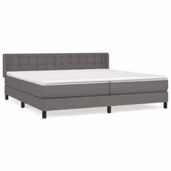 vidaXL Giroletto a Molle con Materasso Grgio 200x200 cm in Similpelle - Vista aggiuntiva 2