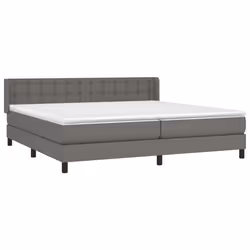 vidaXL Giroletto a Molle con Materasso Grgio 200x200 cm in Similpelle - Vista aggiuntiva 3