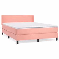 Giroletto a Molle con Materasso Rosa 140x190 cm in Vellutocod mxl 122449 - Vista aggiuntiva 2