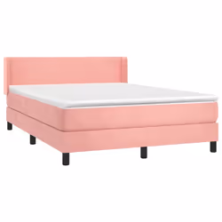 Giroletto a Molle con Materasso Rosa 140x190 cm in Vellutocod mxl 122449 - Vista aggiuntiva 3