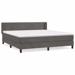 vidaXL Giroletto a Molle con Materasso Grigio Scuro 160x200 cm Velluto - Vista aggiuntiva 2