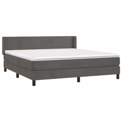 Giroletto a Molle con Materasso Grigio Scuro 180x200 cm Vellutocod mxl 122452 - Vista aggiuntiva 3