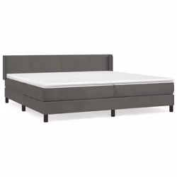 vidaXL Giroletto a Molle con Materasso Grigio Scuro 200x200 cm Velluto - Vista aggiuntiva 2