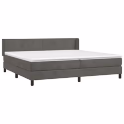 vidaXL Giroletto a Molle con Materasso Grigio Scuro 200x200 cm Velluto - Vista aggiuntiva 3