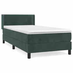 Giroletto a Molle con Materasso Verde Scuro 80x200 cm Vellutocod mxl 122458 - Vista aggiuntiva 2