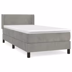 Giroletto a Molle con Materasso Grigio Chiaro 90x190 cm Vellutocod mxl 74528 - Vista aggiuntiva 2