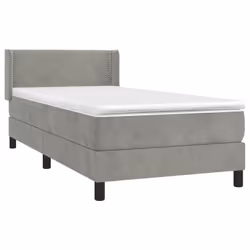 Giroletto a Molle con Materasso Grigio Chiaro 90x190 cm Vellutocod mxl 74528 - Vista aggiuntiva 3