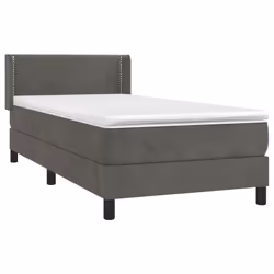 Giroletto a Molle con Materasso Grigio Scuro 100x200 cm Vellutocod mxl 74530 - Vista aggiuntiva 3