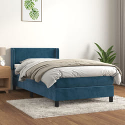 Giroletto a Molle con Materasso Blu Scuro 100x200 cm in Velluto Vidaxl 355693