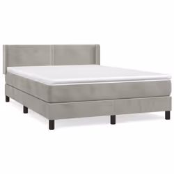 Giroletto a Molle con Materasso Grigio Chiaro 140x200cm Vellutocod mxl 74527 - Vista aggiuntiva 2