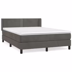 Giroletto a Molle con Materasso Grigio Scuro 140x200 cm Vellutocod mxl 98528 - Vista aggiuntiva 2