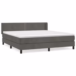 vidaXL Giroletto a Molle con Materasso Grigio Scuro 160x200 cm Velluto - Vista aggiuntiva 2