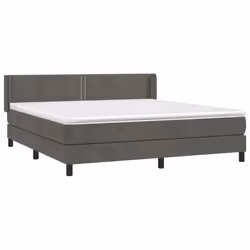 vidaXL Giroletto a Molle con Materasso Grigio Scuro 160x200 cm Velluto - Vista aggiuntiva 3
