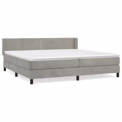 vidaXL Giroletto a Molle con Materasso Grigio Chiaro 200x200cm Velluto - Vista aggiuntiva 2