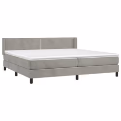 vidaXL Giroletto a Molle con Materasso Grigio Chiaro 200x200cm Velluto - Vista aggiuntiva 3
