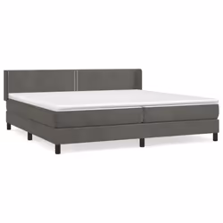 vidaXL Giroletto a Molle con Materasso Grigio Scuro 200x200 cm Velluto - Vista aggiuntiva 2