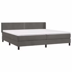 vidaXL Giroletto a Molle con Materasso Grigio Scuro 200x200 cm Velluto - Vista aggiuntiva 3