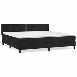 vidaXL Giroletto a Molle con Materasso Nero 200x200 cm in Velluto - Vista aggiuntiva 2