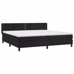 vidaXL Giroletto a Molle con Materasso Nero 200x200 cm in Velluto - Vista aggiuntiva 3