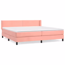 vidaXL Giroletto a Molle con Materasso Rosa 200x200 cm in Velluto - Vista aggiuntiva 2