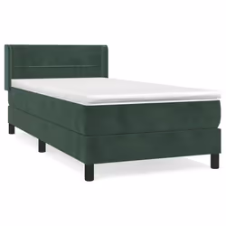 vidaXL Giroletto a Molle con Materasso Verde Scuro 80x200 cm Velluto - Vista aggiuntiva 2