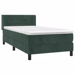 vidaXL Giroletto a Molle con Materasso Verde Scuro 80x200 cm Velluto - Vista aggiuntiva 3