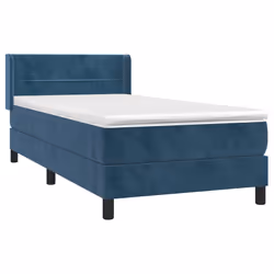 vidaXL Giroletto a Molle con Materasso Blu Scuro 80x200 cm in Velluto - Vista aggiuntiva 3