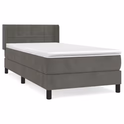 Giroletto a Molle con Materasso Grigio Scuro 90x190 cm Vellutocod mxl 122464 - Vista aggiuntiva 2