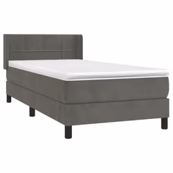 Giroletto a Molle con Materasso Grigio Scuro 90x190 cm Vellutocod mxl 122464 - Vista aggiuntiva 3