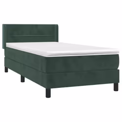 Giroletto a Molle con Materasso Verde Scuro 90x190 cm Vellutocod mxl 74532 - Vista aggiuntiva 3