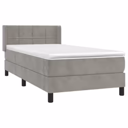 Giroletto a Molle con Materasso Grigio Chiaro 100x200cm Vellutocod mxl 74535 - Vista aggiuntiva 3
