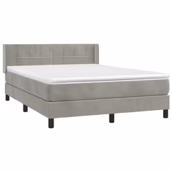 Giroletto a Molle con Materasso Grigio Chiaro 140x190cm Vellutocod mxl 74538 - Vista aggiuntiva 3