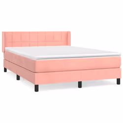 Giroletto a Molle con Materasso Rosa 140x190 cm in Vellutocod mxl 74534 - Vista aggiuntiva 2