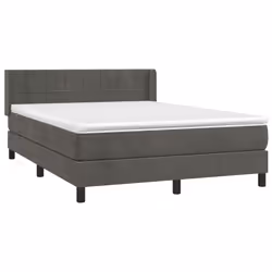 Giroletto a Molle con Materasso Grigio Scuro 140x200 cm Vellutocod mxl 74537 - Vista aggiuntiva 3