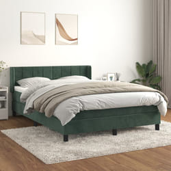 Giroletto a Molle con Materasso Verde Scuro 140x200 cm Vellutocod mxl 122470