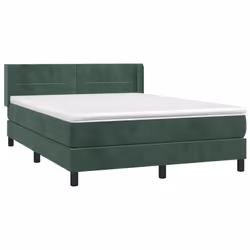 Giroletto a Molle con Materasso Verde Scuro 140x200 cm Vellutocod mxl 122470 - Vista aggiuntiva 3