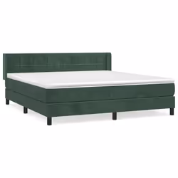Giroletto a Molle con Materasso Verde Scuro 160x200 cm Vellutocod mxl 122469 - Vista aggiuntiva 2