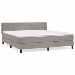 vidaXL Giroletto a Molle con Materasso Grigio Chiaro 180x200cm Velluto - Vista aggiuntiva 3