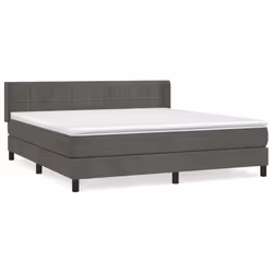 Giroletto a Molle con Materasso Grigio Scuro 180x200 cm Vellutocod mxl 75598 - Vista aggiuntiva 2