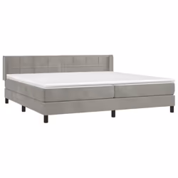 vidaXL Giroletto a Molle con Materasso Grigio Chiaro 200x200cm Velluto - Vista aggiuntiva 3