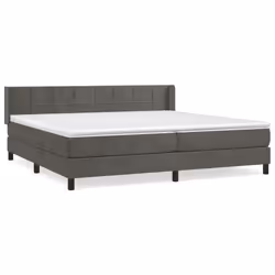 vidaXL Giroletto a Molle con Materasso Grigio Scuro 200x200 cm Velluto - Vista aggiuntiva 2