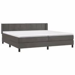 vidaXL Giroletto a Molle con Materasso Grigio Scuro 200x200 cm Velluto - Vista aggiuntiva 3