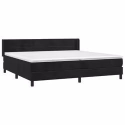 vidaXL Giroletto a Molle con Materasso Nero 200x200 cm in Velluto - Vista aggiuntiva 3
