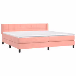 vidaXL Giroletto a Molle con Materasso Rosa 200x200 cm in Velluto - Vista aggiuntiva 3