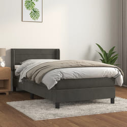 vidaXL Giroletto a Molle con Materasso Grigio Scuro 80x200 cm Velluto