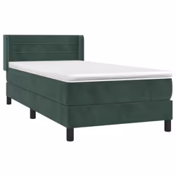Giroletto a Molle con Materasso Verde Scuro 80x200 cm Vellutocod mxl 74541 - Vista aggiuntiva 3